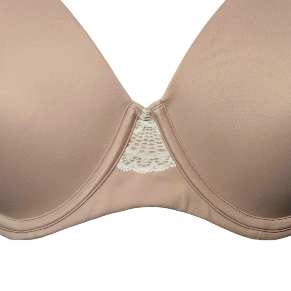 SOMA Embraceable Geo Lace Racerback bra Underwire Pink Beige Gold hardware 38DDD - Picture 3 of 8